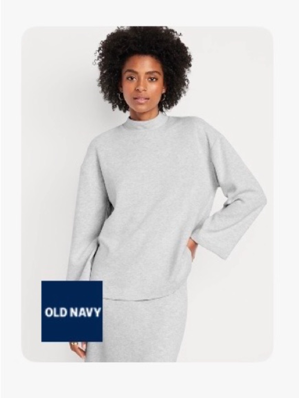 Old Navy Heather Gray Mock-Neck Pullover